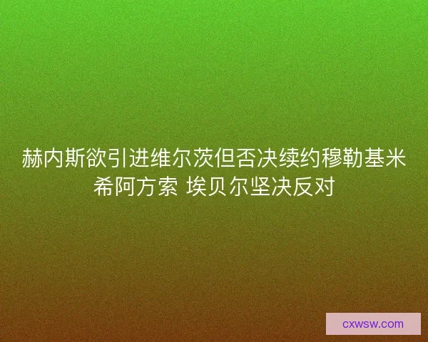 赫内斯欲引进维尔茨但否决续约穆勒基米希阿方索 埃贝尔坚决反对